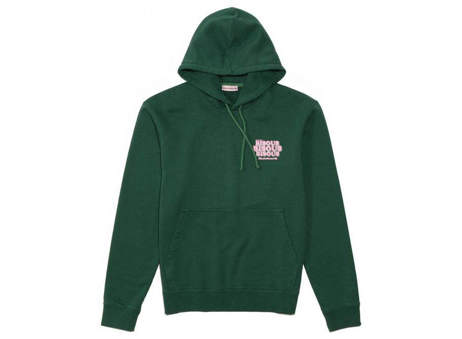 bisous skateboards grease hoodie forest green