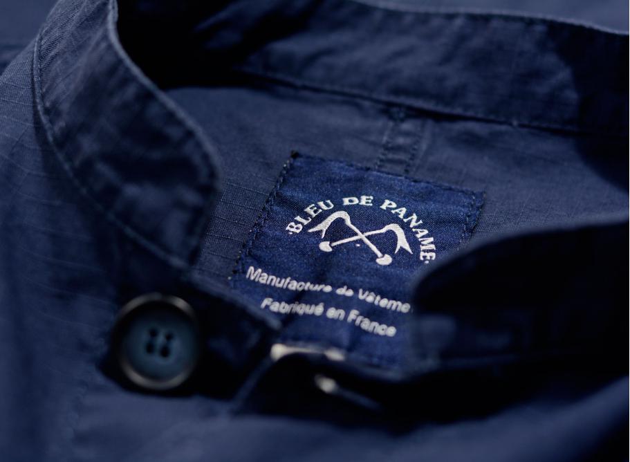 Bleu de Paname Veste de Comptoir Col Mao Marine Bleu de Paname Veste de Comptoir Col Mao Marine