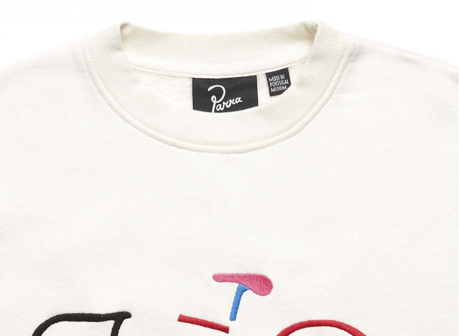 By Parra Broken Bike Crew Neck Sweatshirt Off White Novoid Plus
