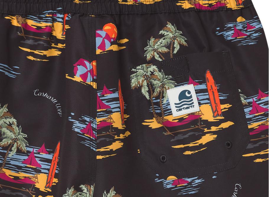 Carhartt Drift Swim Trunk Beach Print Black I015812 Novoid Plus