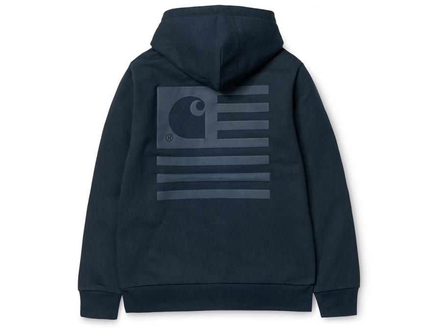 Carhartt Hooded State Flag Sweatshirt Navy I019968 Novoid Plus