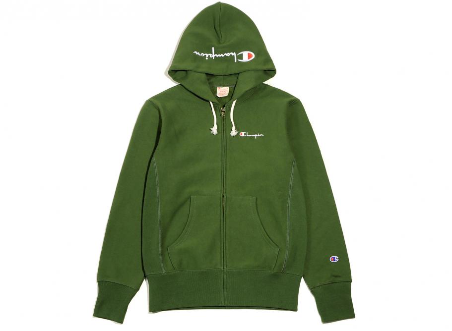 Champion Reverse Weave Hooded Zip Sweatshirt Green