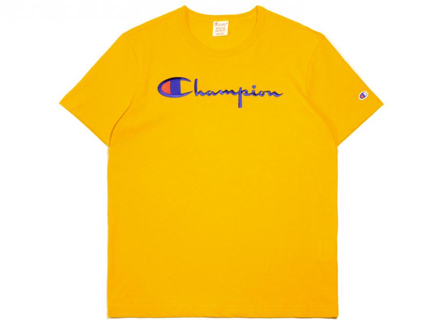 champion reverse weave script logo tee