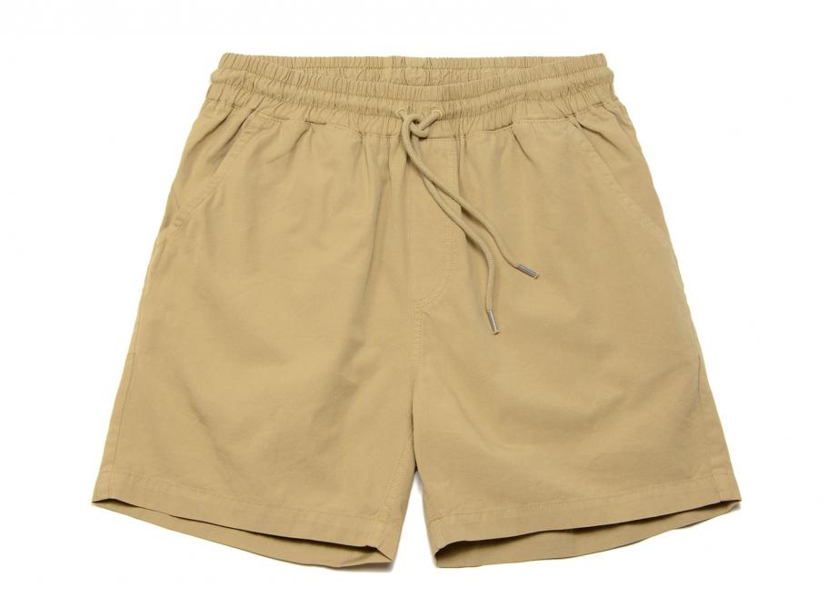 Elastic khaki shorts online