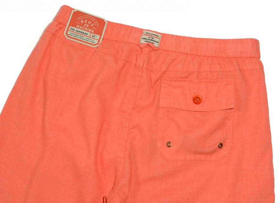 Deus Ex Machina Sandbar Hemp Short Coral Orange Novoid Plus