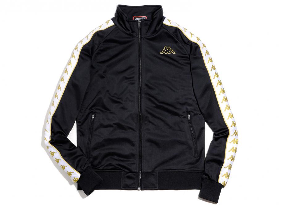 kappa jacket black and gold