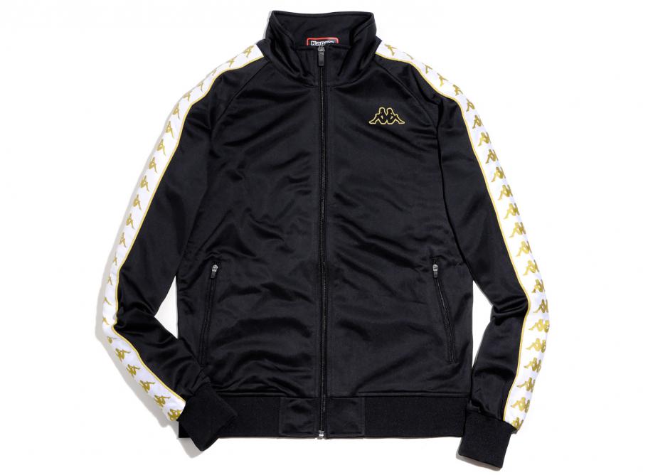 kappa track jacket black and gold