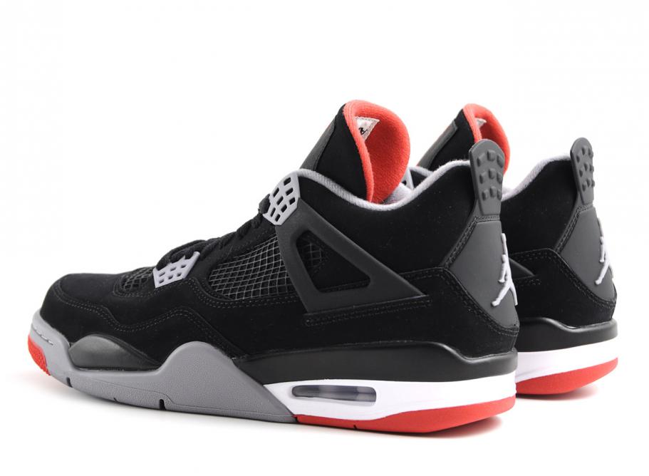 Nike Air Jordan 4 Retro Black Cement Grey Fire Red Novoid Plus
