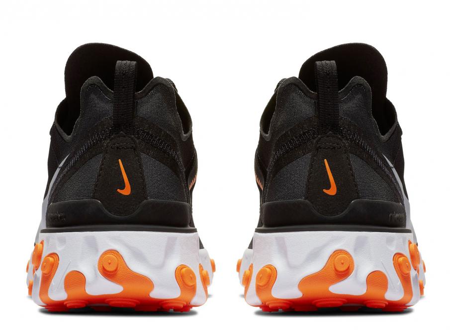 nike react element 55 orange and black