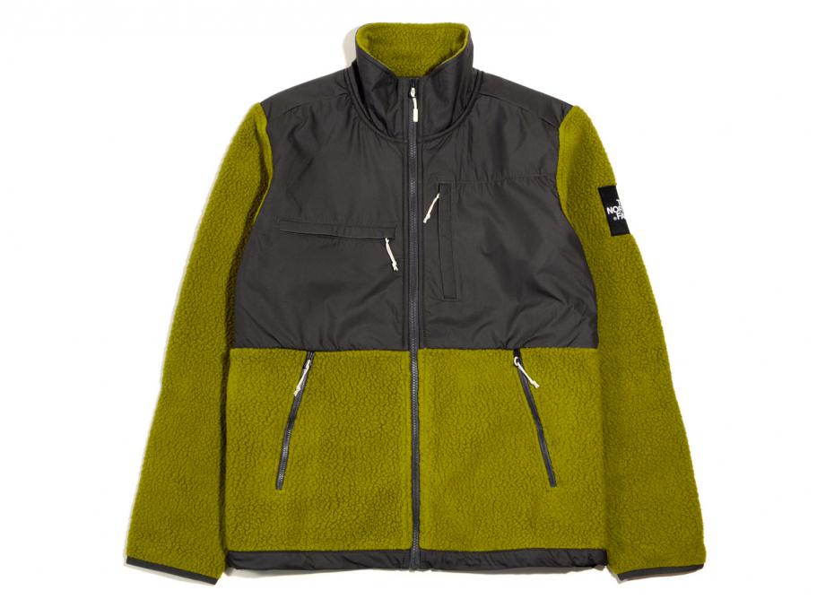 green north face fleece jacket