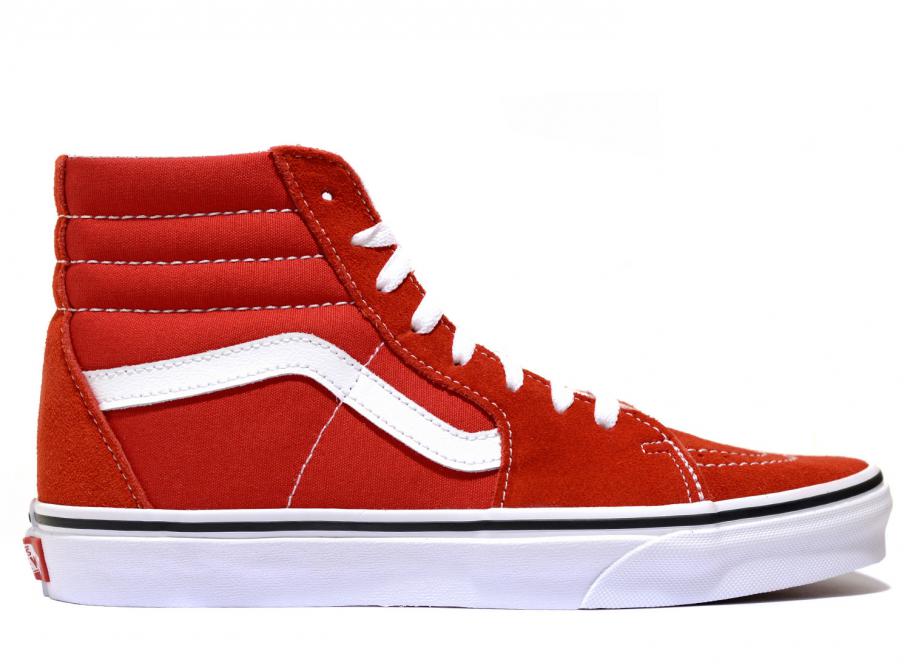 Racing red true white vans deals