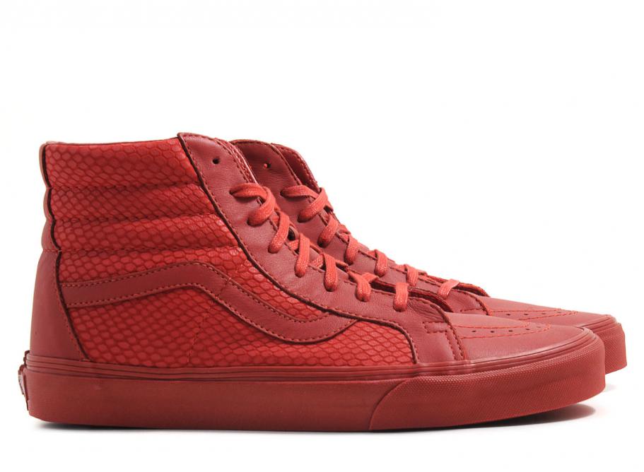 vans sk8 hi reissue snake leather chili pepper