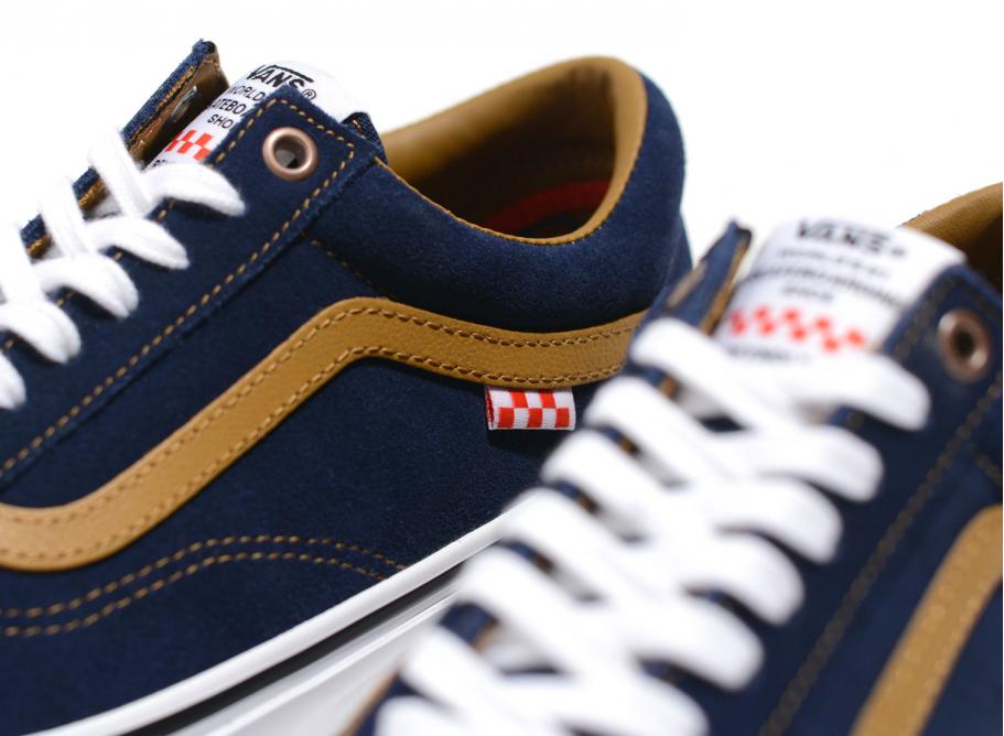 Vans navy blue brown laces hotsell