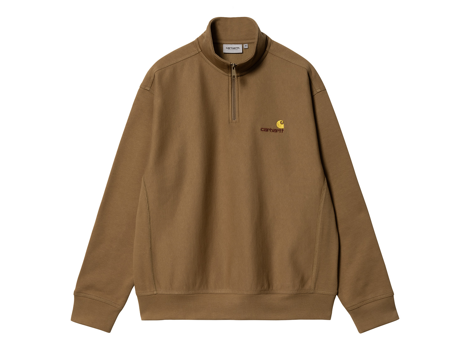 Carhartt WIP Half Zip American Script Sweat Hamilton Brown I027014_HZ_XX