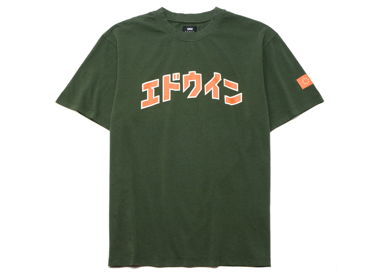 EDWIN KATAKANA RETRO TSHIRT KOMBU GREEN