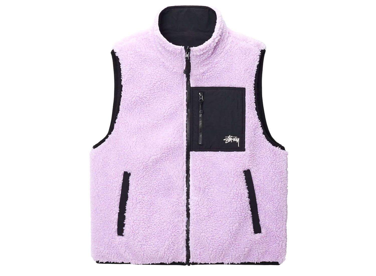 Stussy Sherpa Reversible Vest Lavender - Novoid Plus Stussy Sherpa Reversible Vest Lavender - Novoid Plus