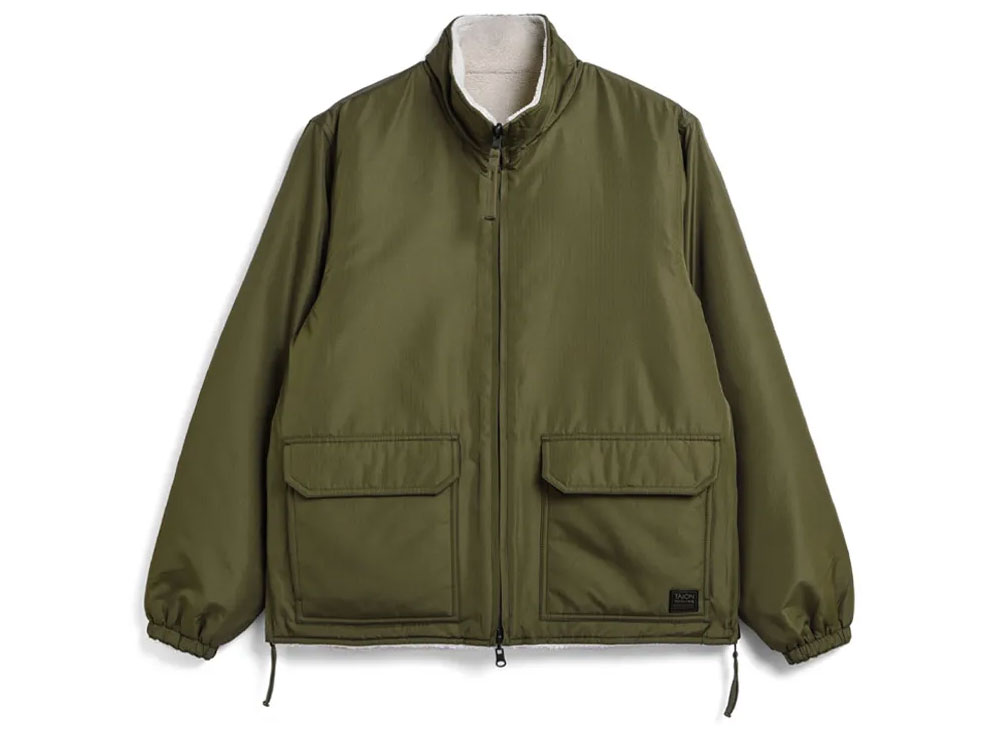 Taion x Boa Non Down Military Reversible Hi Neck Jacket Dark Olive