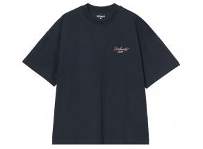 Carhartt WIP Signature Script Tshirt Deep Night / Glassy Pink I033828_3CF_XX_03
