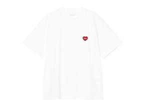 Carhartt WIP Women Heart Patch Tshirt White / Red I032318.1WZ.XX.03