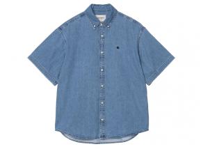 Carhartt Lucas SS Shirt Blue Stone Washed I034575