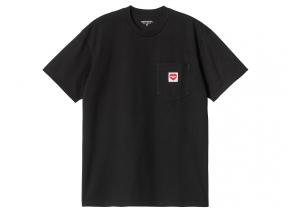 Carhartt Pocket Heart Tshirt Black / Red I032128