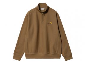 Carhartt WIP Half Zip American Script Sweat Hamilton Brown I027014_HZ_XX
