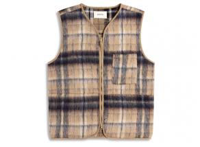 Kestin Bute Brushed Wool Vest Oat Check