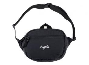 Magenta Script Banana Bag Black
