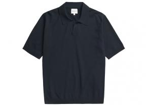 Norse Projects Leif Cotton Linen Polo Dark Navy