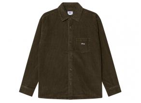 Obey Buckley Corduroy Woven Black Olive Faded Wash 181200411