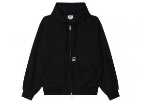 Obey Glen Zip Up Jacket Black Faded Wash 121800593