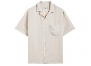 Portuguese Flannel Linen Camp Collar Shirt Raw