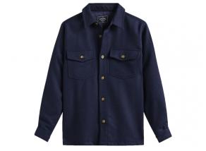 Portuguese Flannel Wool Field Overshirt Navy