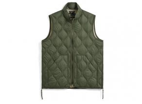 Taion 002ALSZML-1 Military Hi Neck W-Zip Down Vest Olive