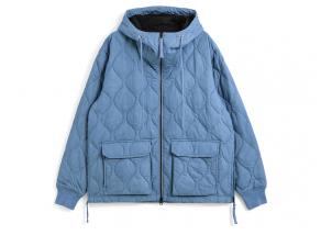 Taion 106WZPML-1 Military W-Zip Down Hoodie Blue Denim