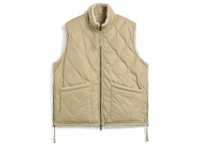 Taion R002BML-1 Military Reversible Hi Neck Down Vest Coyote / Beige
