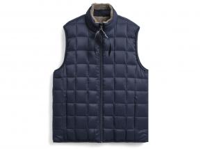 Taion R002MB Down X Boa Reversible Down Vest Dark Navy / Beige