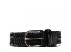 Anderson Woven Leather Stretch Belt Black