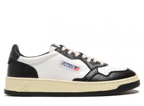 Autry 01 Low WB01 Leather Bicolor White / Black