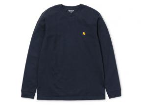 Carhartt Chase Tshirt LS Dark Navy / Gold I026392