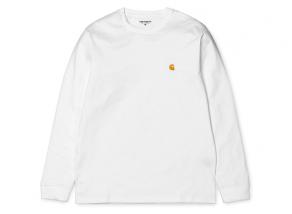 Carhartt Chase Tshirt LS White / Gold I026392