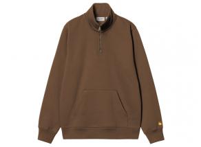Carhartt Chase Neck Zip Sweat Chocolate / Gold I033665