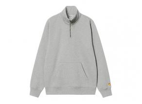 Carhartt Chase Neck Zip Sweat Grey Heather / Gold I033665