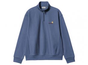 Carhartt Half Zip American Script Sweatshirt Blue Iris I027014