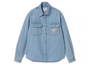 Carhartt Harvey Shirt Jac Blue Stone Bleached I033346