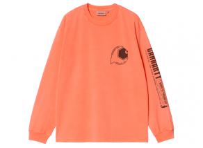 Carhartt LS Industry Tshirt Lumo Orange / Black Garment Dyed I034411