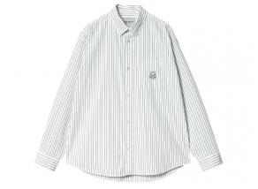 Carhartt Linus Stripe Shirt Chervil / White I033029
