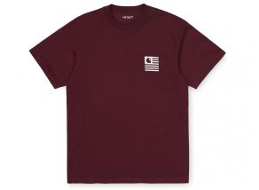 Carhartt Waving State Flag Tshirt Bordeaux I028437