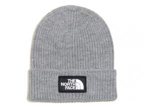 The North Face Logo Box Cuff Beanie Grey