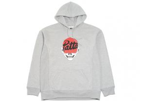 Patta Skull Hooded Sweater Melange Grey